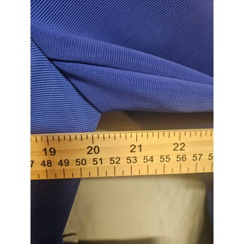 Midnight Velvet Womens Royal Blue Ruffle Trim Zip Front Jacket Size 16 NWT